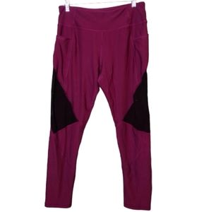 NYL purple and black mesh leggings large